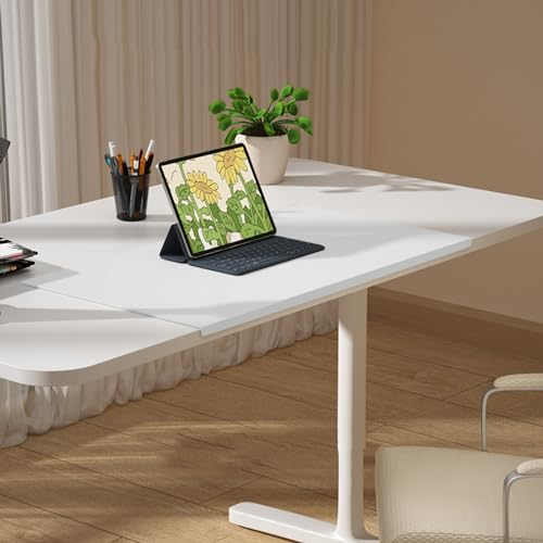 Wasserdichte Schreibtischunterlagen, Tischschutz, Laptop-Matte, großes Mauspad, Leder-Schreibmatte, Schreibtischunterlage, Tastaturpad mit Kantenschutz für Heimbüro-Zubehör, 150 x 60 cm, Weiß