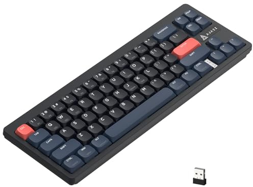 AJAZZ AKL680 Teclado mecánico, Teclado inalámbrico de Perfil bajo 68%, Teclado para Juegos ultradelgado con combinación de Colores, Modo Dual Bluetooth 5.0 y 2.4G, Anti-Fantasma para PC Mac Laptop