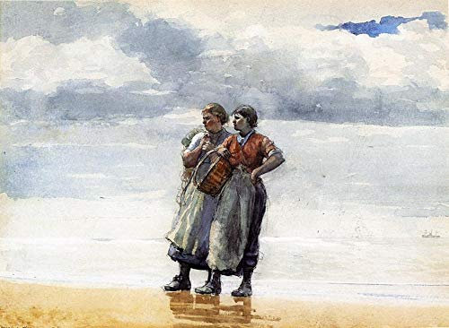 7 Kunstgemälde Töchter des Meeres Amerikaner Winslow Homer Frau am Strand Ölgemälde auf Leinwand, Wanddekoration 03, €50-2000 Handgemalt von Lehrern der Kunstakademien