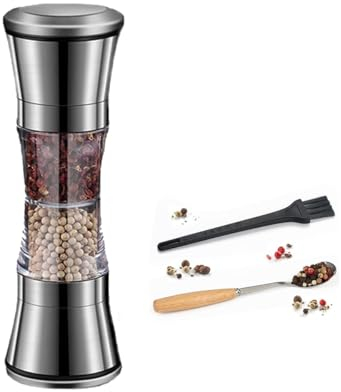 Youery Molino de Pimienta, Molinillo de Sal Y Pimienta 2 en 1, Molinillo de Pimienta Y Sal, Ajustable Molinillo, Molinillo de Especias Manual, Para Sal, Pimienta, Hierbas Secas, Especias