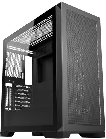 CiT Pro Creator XE Mid-Tower High-Airflow E-ATX PC Gaming Case With 1 x USB3.0 & 2 x USB2.0 Mesh Front Panel With Tempered Glass Side Panel and 3 x Dust Filters | Black No Fans
