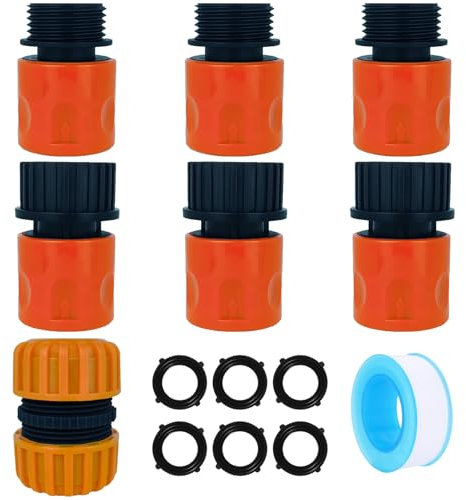 YUANBAO 3/4-Inch Garden Hose Quick Connectors with Thread + Repair Connector, Pipe Watering Fitting