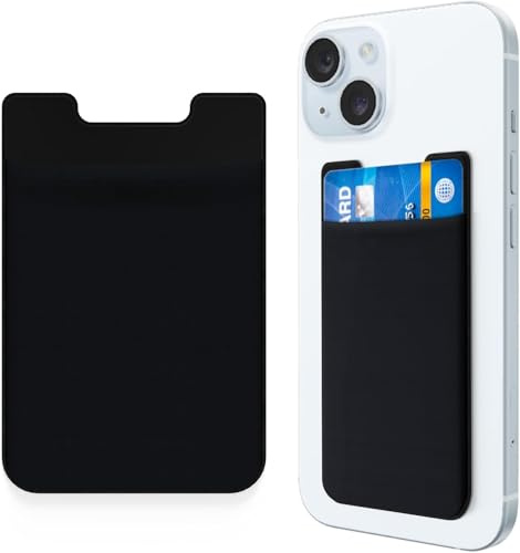 inaepeak Lot de 2 porte-cartes pour téléphone, porte-cartes de poche avec autocollant autocollant, étui de téléphone à coller pour carte d'identité, carte de crédit, porte-cartes en tissu extensible