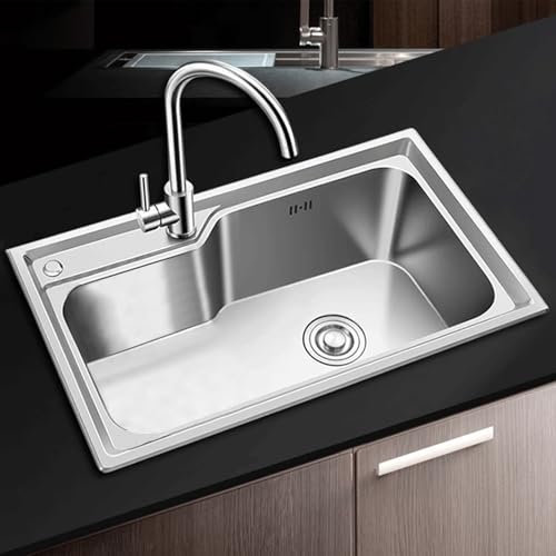 Spülbecken Edelstahl, Spültisch Küchenspüle 1 Becken Spüle mit Unterschrank, Mobiles Waschbecken, Spülenschrank Edelstahlspüle Ausgussbecken Große Größe Einbauspüle