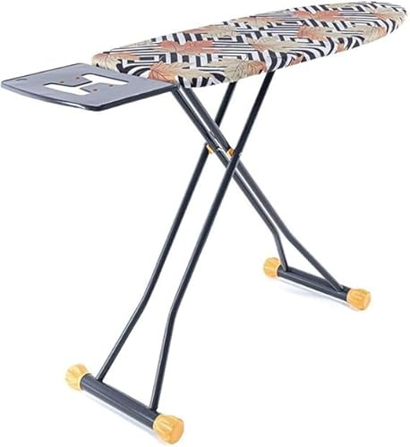 Sales Today Interiror Folding Ironing Board Extra Large 124 x 43cm Addjustable Non-Slip Feet Iron Board Rack with Heat-resistant Assorted Design Cover