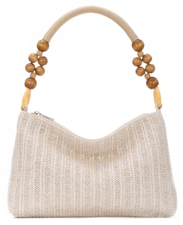EVEOUT Bolso de hombro de Paja para Mujer Verano Bolsa axilas Tejido Bolso Tote de Rafia para Playa vacaciones viaje