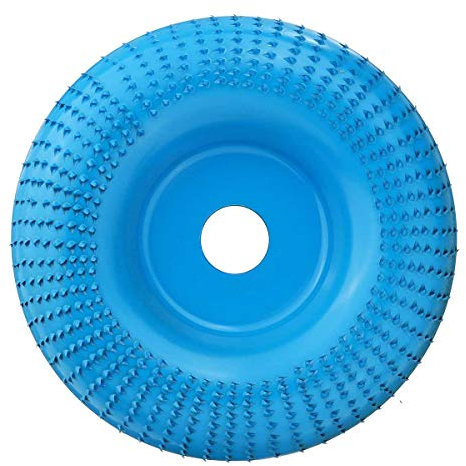 CHFYIJYHM Disque de Roue de broyeur Disque de façonnage du Bois Disque de Sculpture sur Bois en carbure de tungstène Disque abrasif Outil Rotatif de ponçage for meuleuse d'angle(Blu,100mmx16mm)