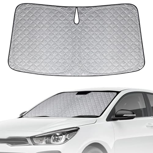 Sonnenschutz Frontscheibe Kompatibel mit Kia Rio 2017-2023, Auto Windschutzscheibe Sonnenschutz Innen, Faltbar Sonnenschirm UV Schutz Reflektierender Staub Schutz Sonnenschutzfolie