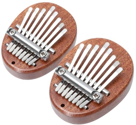 Toyvian 2stücke Mini Daumenklavier Tasten Tragbare Kalimba Fingerklavier Instrument Für Anfänger Und Erwachsene Musikhobby Geschenkidee Massivholz Und Edelstahl