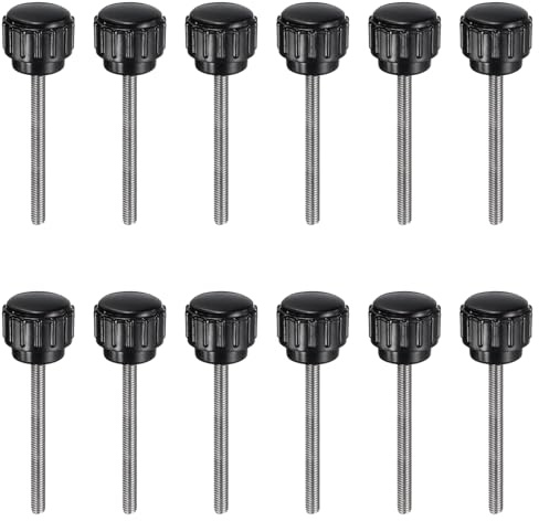 QUARKZMAN 12 Stück Rändelschraube mit Gewinde M3 x 35mm Rundkopfschraube Rundgriffschraube Klemmknöpfe 14mm Handknöpfe Edelstahl 304 Daumenschrauben Spannschraube für Industrie Maschine