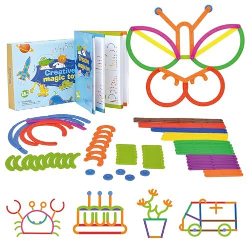 Dr. MUYA® Montessori Spielzeug 3 4 5 Jahre, Tangram Kinder, Lernspiele, Motorikspielzeug, Feinmotorik, Hand-Auge-Koordination, Puzzle ab 3, Geschenk 3–5 Jahre Kinder Junge Mädchen