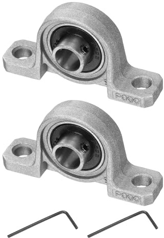 sourcing map 2pcs KP000 Pillow Block Bearings 10mm Bore Bearing Units Zinc Alloy Flange Mounted Bearing Housing, P6(ABEC3)