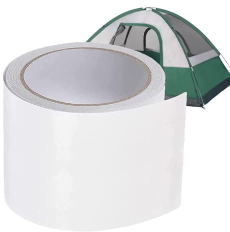kdkskss Ruban Adhésif De Réparation De Tente - 3 x 16,4 Pieds De Ruban Plan avec Une Puissance Adhésive Élevée, des Bandes De Tissu Adhésives Et Supplémentaires - Blanc