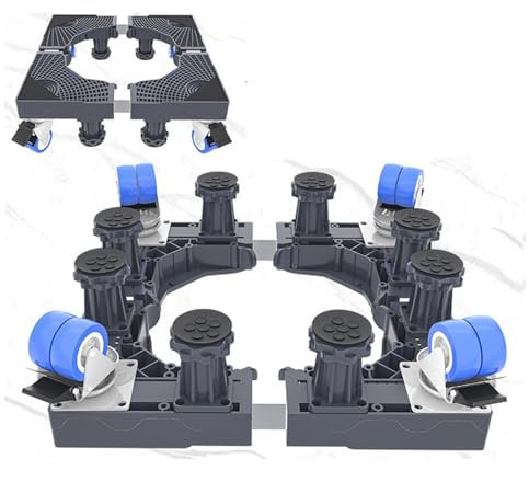 WXJHNYBS Waschmaschinen Untergestell Mit Rollen 4 Tragende Säulen Adjustable Base Höhe Erhöhen Podest Für Waschmaschine Und Trockner Waschmaschine,4Beine-4Rollen