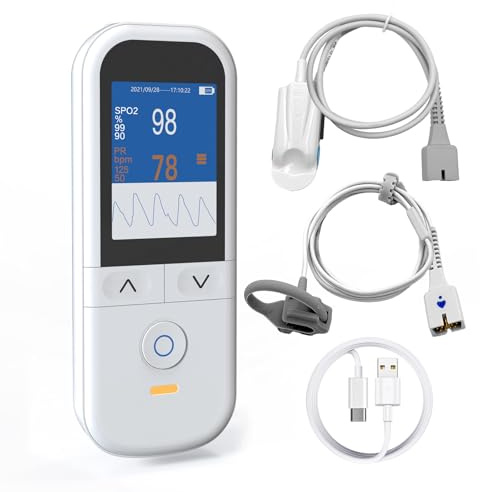 Handheld Pulse Oximeter for Baby and Adults, Fast SpO2 Reading Oximeters Accurate Infants Oxygen Saturation Monitor with Alarm Toddler Adjustable Rechargeable Continuous Monitoring Overnight for Family