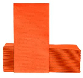 VelaHub Soft Point 50 Servietten, 1/8 Falten, Hochwertige, Einwegserviette, 39x38 cm, Orange