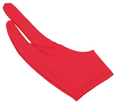 ERINGOGO 2pcs Artist Two Finger Curved Painting Gloves Red m Sketch Drawing Gloves for Artists Protective Anti-Stain for Precise Artwork