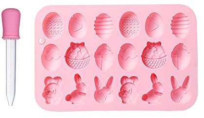 Easter Silicone Chocolate Moulds Rabbit Cake Mold DIY Baking Tool for DIY Chocolate,Candy Jelly (Egg & Rabbit)