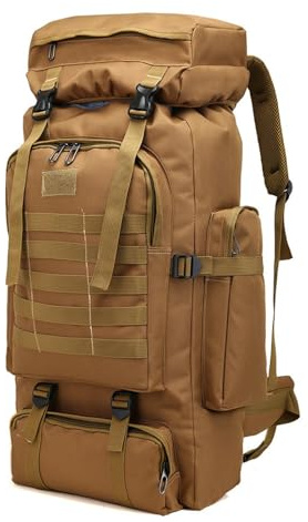 Genérico Bolsa táctica de bugout - Mochila Militar 80L, Mochila para Acampar Impermeable | Paquete de Asalto de Servicio Pesado para cacería de Senderismo y preparación para emergencias al Aire Libre