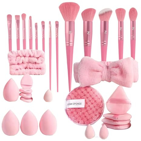 Kit De Brochas De Maquillaje,Kit de Maquillaje con Brochas para Polvos Rubor y Base | Accesorios Cosmeticos De Cerdas Para