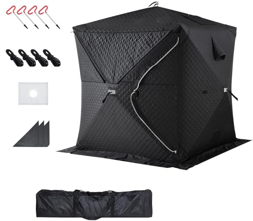 VEVOR Outdoor Sauna Tent Pro, Portable Steam & Dry Sauna for 4 Persons with Velcro, Heavy-Duty Oxford Cloth & Carbon Steel, Easy Setup for Camping, Backyard, or Home Gym,Easy Setup(Black)