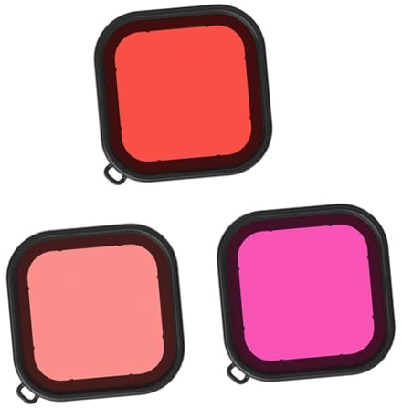 DECORNIJIA Underwater Dive Camera Filter Lens Cover Set 3pcs Waterproof Housing Accessories for 8 Action Camera, Color Correction for Scuba and Snorkeling Photography Random Color