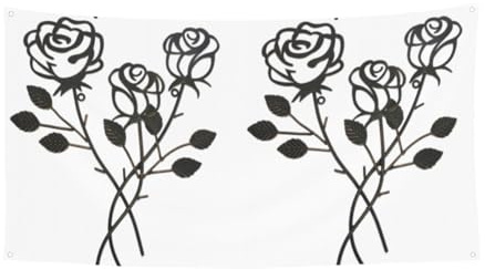 Metallrosen-Druck, Halloween-Party-Banner, Outdoor-Hof-Dekoration für Zaun, Veranda, Garten, Urlaub, hängende Dekoration