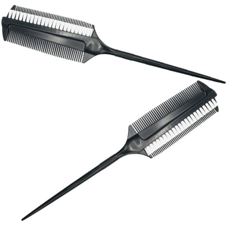 VERDANVERSE Pinceles para Teñir el Cabello Cepillos de Plástico Portátiles de Doble Cara Peine Aplicador de Tinte Pack de 2 Unidades para Uso en Casa y Peluquería