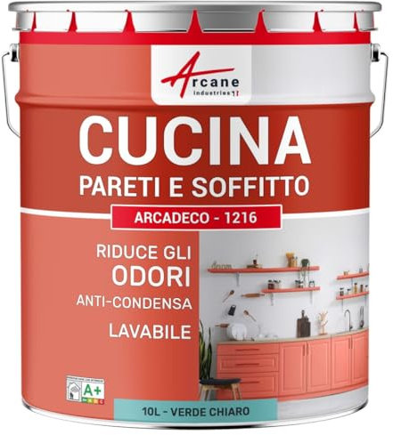 Vernice per cucina lavabile, muro e soffitto: ARCADECO - 1216 - Verde chiaro - RAL 6027 - ARCANE INDUSTRIES