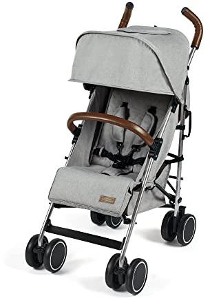 Ickle Bubba Baby Discovery Kinderwagen | Leichter Kinderwagen | Kompakte Falttechnik für einfachen Transport und Lagerung | UPF 50+ ausziehbare Kapuze | Grau/Silber