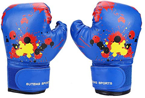 VGEBY1 Kinder-Boxhandschuhe, PU Sparring Punching Training Handschuhe für 2-11 Jahre (Blau) - Sportausrüstung