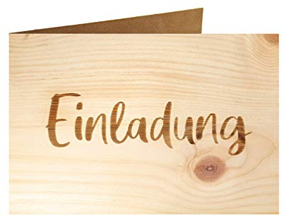 Holzgrußkarte - Einladung - 100% handmade in Österreich - Postkarte, Geschenkkarte, Grußkarte, Klappkarte, Karte, Glückwunschkarte Zirbe