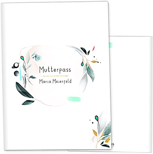 OLGS Mutterpasshülle personalisiert 3-teilig Amazing Aquarell, Schutzhülle für den Mutterpass | Geschenkidee Schwangerschaft und für werdende Mütter (Mutterpass-Hülle personalisiert, Aquarell-08)