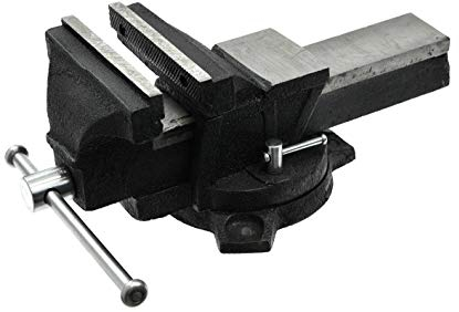 Rexxer | Tischschraubstock klemmbar | 360° drehbar | 145 mm Spannweite | für Werkbank, Heim, Bohren, Holzbearbeitung | Schraubstock mit Amboss und Achse | 150 mm Backenbreite | Stahlguss