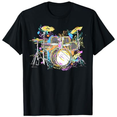 Abstrakte Kunst Schlagzeug Musiker Musikband Thron Schlinge T-Shirt