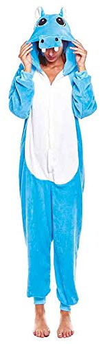 Vuxna Djur Hela Pyjamas Unisex (vuxen S till L) Kostym Pyjamas Flodhäst Jumpsuit Carnival Parties【Storlek M】