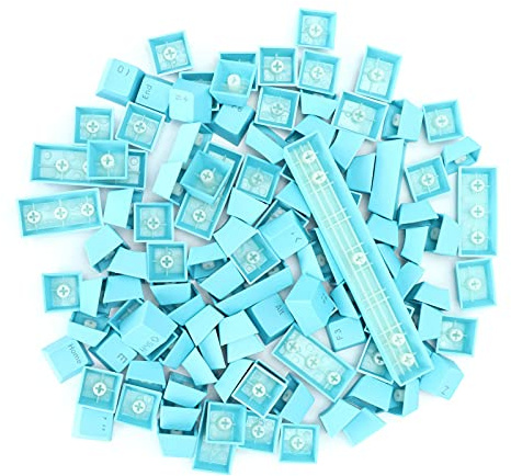 ciciglow 108 Keys PBT Keycaps,Ergonomic Design Oil Resistant Colorful Video Game Keycap for Mechanical Keyboard(blue)