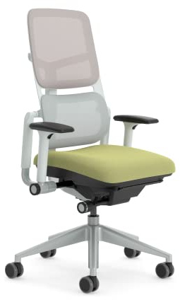Steelcase Ergonomischer Bürostuhl: Please Air, Spross/Möwengrau | Unabhängige Rückenlehnenverstellung, Premium-Materialien, bis 150 kg und 190 cm, sitzkomfort
