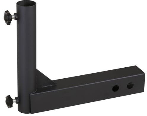 VANROUG Hitch Mount Flag Pole Holder Universal Flagpole Truck Bracket for Any Vehicle with 2 Hitch Receiver,Black (1)