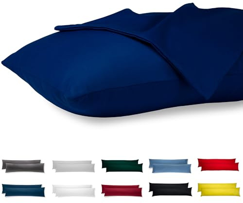 Seitenschläferkissen Bezug 40 x 145 Baumwolle Premium Jersey 2er Set Kissenbezug Deko für Kissen Bett/Sofa Stoff Weicher Resistent Hypoallergen Anti-Milben Kopfkissenbezug Verdecktem Zip Voll Waschbar