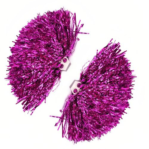 QUUPY Cheerleader-Pompons, Handblumen, Pompons für Sport, Party, Bälle, Tanz, Kostümpartys, Nachtpartys, 2 Stück