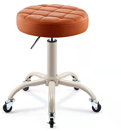 Rollhocker Stuhl, Werkstatt-Rollsitz, Verstellbarer Pneumatischer Mechanikerhocker, 360 Grad Drehbarer Rollenstuhl, Rund für Mechanikerhocker für Werkstatt, Crawl-Rollstuhl ( Color : Orange , Size : 3