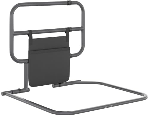 HOMCOM Barandilla de Cama Plegable 61x66x55 cm Gris y Negro