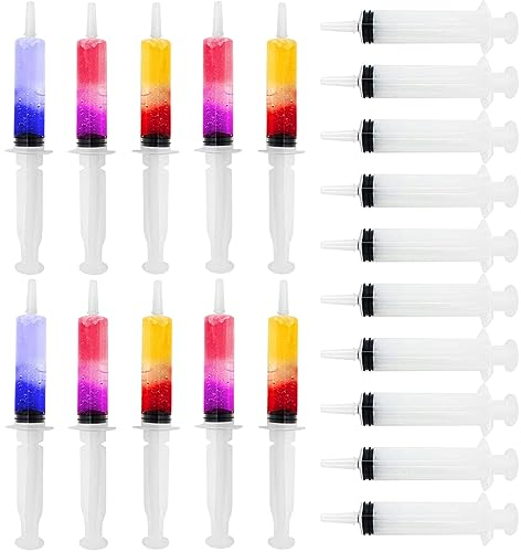 60ml Jeringas de Plastico Reutilizables 10pcs,Jeringas para Chupitos con Tapas para Chupitos de Gelatina, para Fiestas Temáticas de Halloween