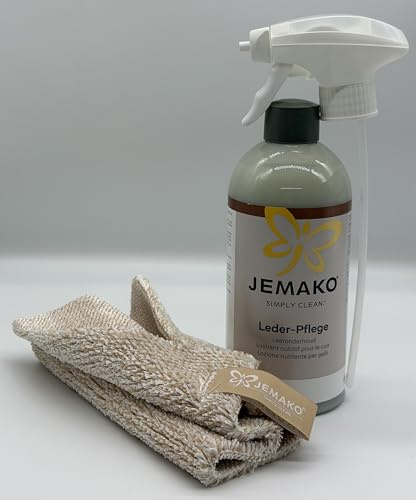 Jemako Leder-Pflege 500 ml + Lederpflegetuch 18 x 24 cm + Schaumpumpe