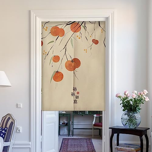 Guest Ruyunlai Noren bomull och linne i japansk stil dörrgardin japansk gardin lång khaki japansk stil dörrgardin fönstergobeläng för heminredning 70 x 150 cm
