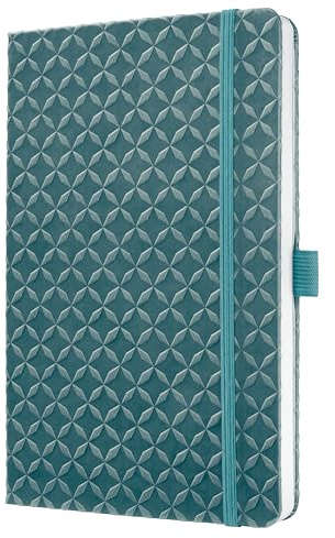 Sigel JN139 Notizbuch A5 liniert mittelblau, Tagebuch Jolie, Hardcover, Gummiband, Stifteschlaufe, Einstecktasche, vegan, aus nachhaltigem Papier