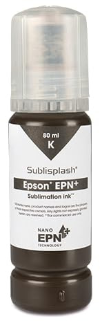 Sublisplash® EPN+ in 80 ml Flaschen Sublimationstinte für Textildruck, Transferdruck, Sublimation Ink kompatibel für Epson, CMYK, Farbe:Black