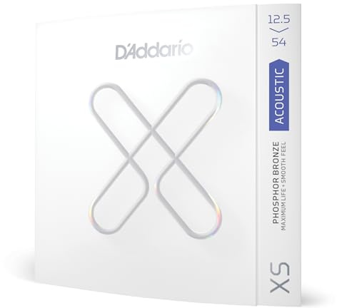D'Addario XS Phosphor Bronze Beschichtete Akustikgitarrensaiten 12,5-54 | XS Phosphor Bronze Akustikgitarrensaiten bieten warmen Klang, lange Haltbarkeit, Stimmstabilität und Spielkomfort.