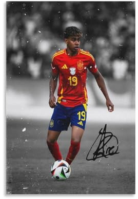 Lamine Yamal Fußballer Junges Kunstposter auf Leinwand, Wandkunstdrucke, Poster, Foto, Gemälde, Poster, Raumdekoration, 30 x 45 cm